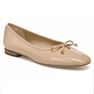 Sam Edelman Marisol Slip On Flats Tan Patent
Leather Gold Trim Ballet Size 8